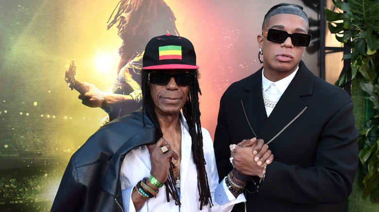 Junior Marvin and his son David Kerr Jr at movie premiere