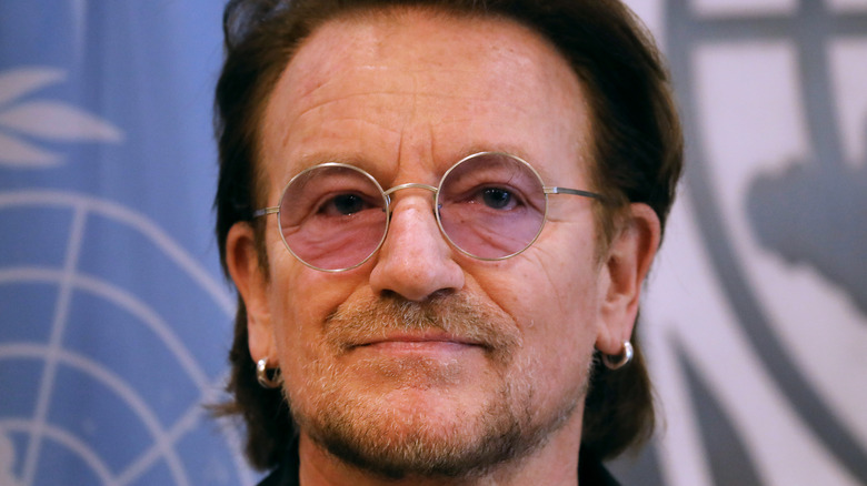 Bono in round sunglasses