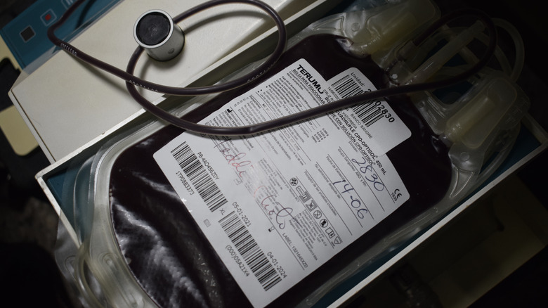 A blood bag on standby