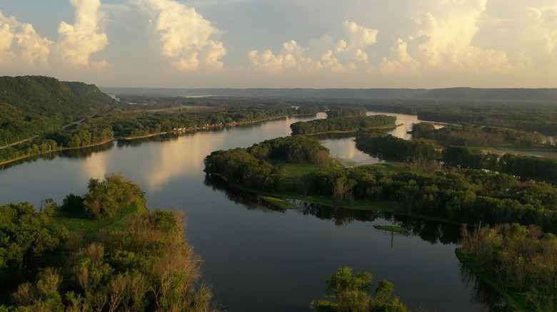 Aerial view of the Mississippi River