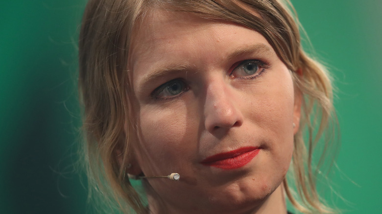 Chelsea Manning looking at the camera