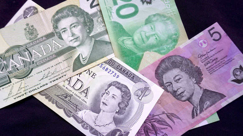 Canadian and Australian currency