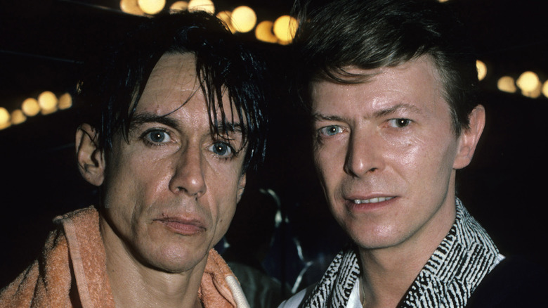 David Bowie Iggy Pop staring out 1986