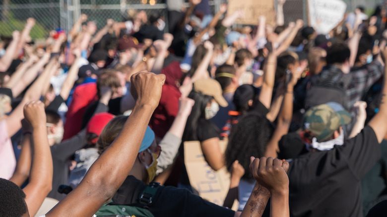 People protest outside Minneapolis police department