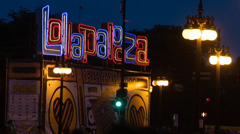 Neon entrance to Lollapalooza at Chicago's Grant Park
