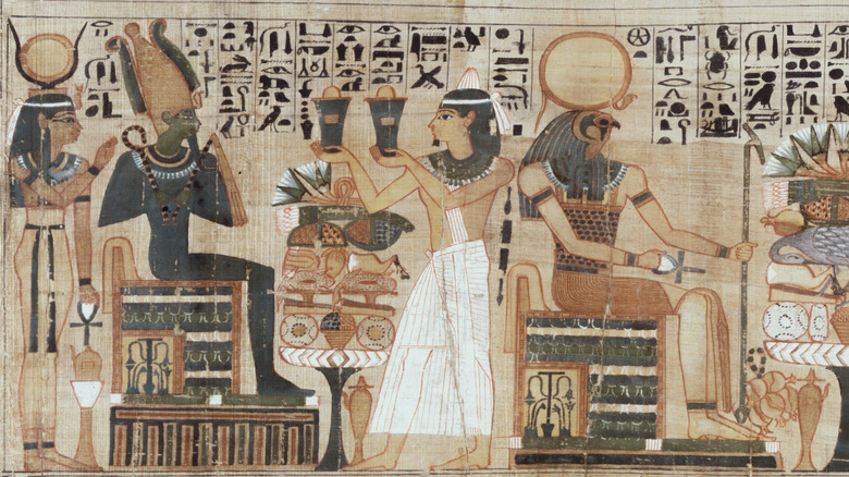 Papyrus showing offerings to Osiris, god of the dead