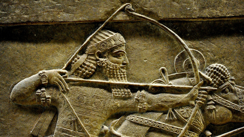 Ashurbanipal, detail of a lion-hunt scene from Nineveh, 7th century BC