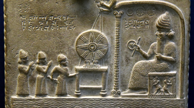Detail, Sun God Tablet from Sippar, Iraq, 9th century BCE