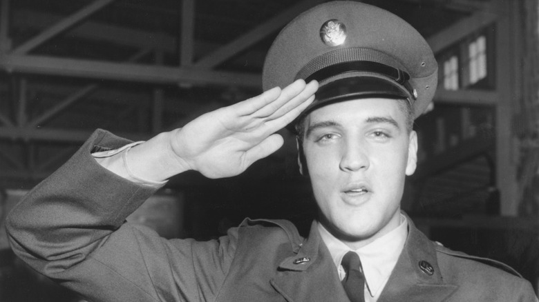Elvis Presley saluting