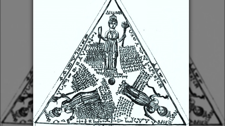 etching of ancient Greek tablet 