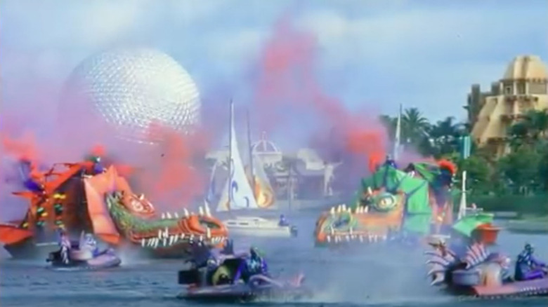 Skyleidoscope in EPCOT lagoon