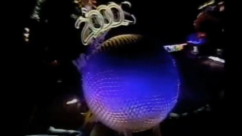 Epcot globe with 2000 sign above it