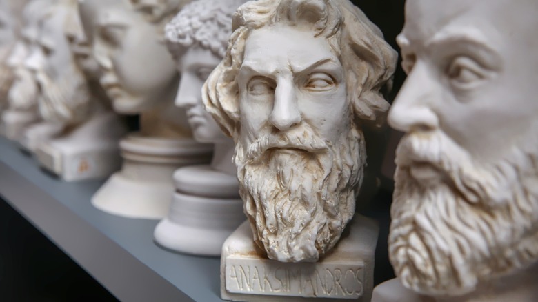 Replica busts of Greek statues
