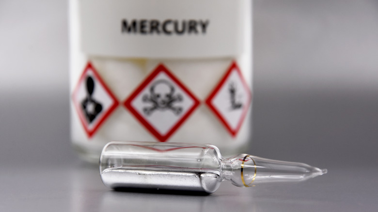 Mercury in a vial with 