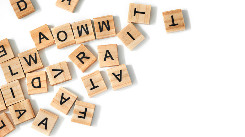 Wooden alphabet tiles