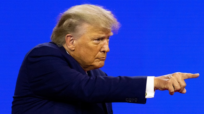 Donald Trump pointing