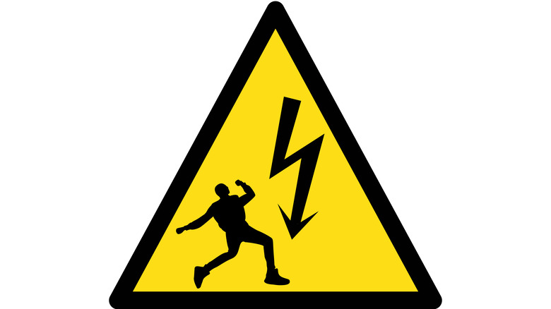 Electrical hazard warning sign