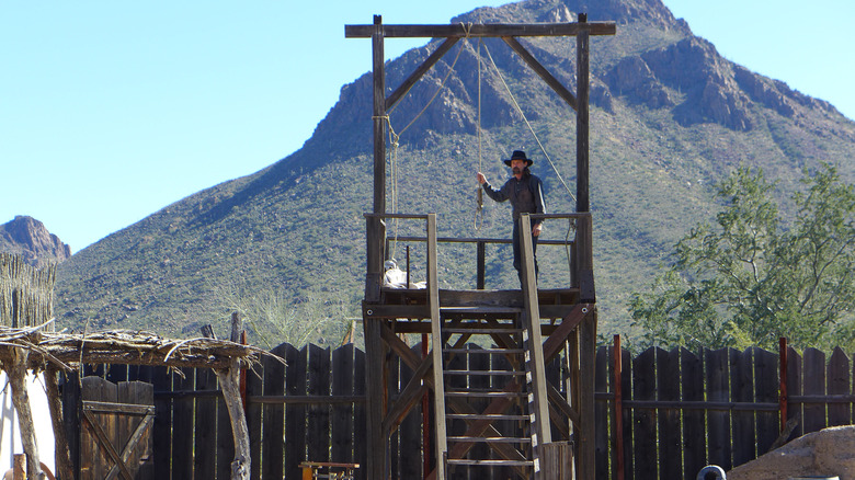 photo of old west gallows