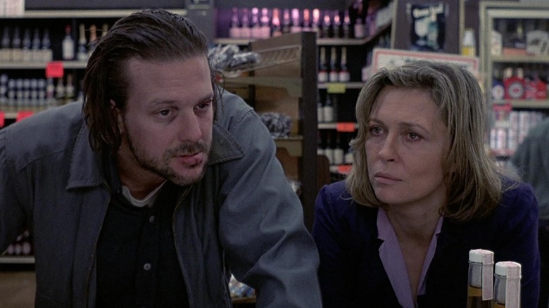 Henry Chinaski and Wanda Wilcox in a liquor store
