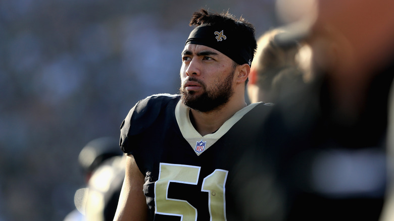 Manti Te'O in his new orleans saints uniform