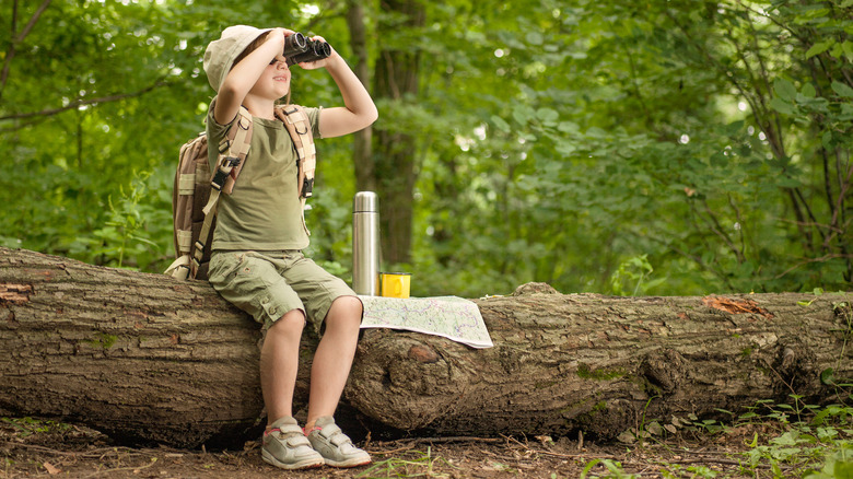 Girl on camping trip