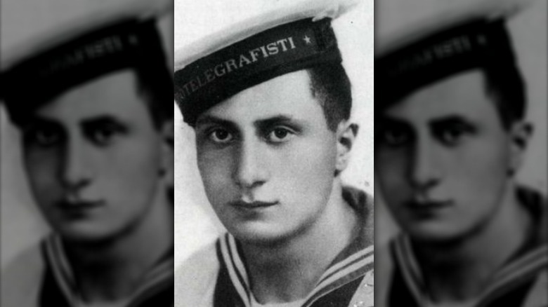 Benito Albino Mussolini wearing sailors cap