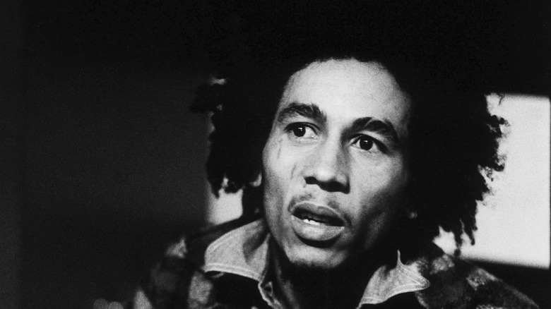 Bob Marley in checked shirt