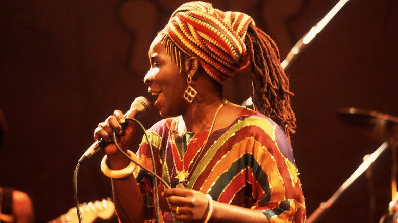 Rita Marley singing on stage