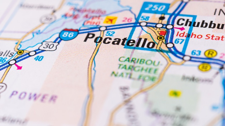 Pocatello, Idaho map 