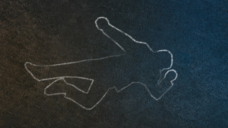 chalk outline of a body  