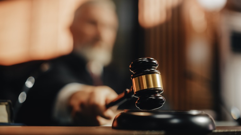 Judge with gavel