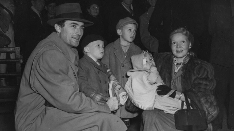 Peck with wife and sons