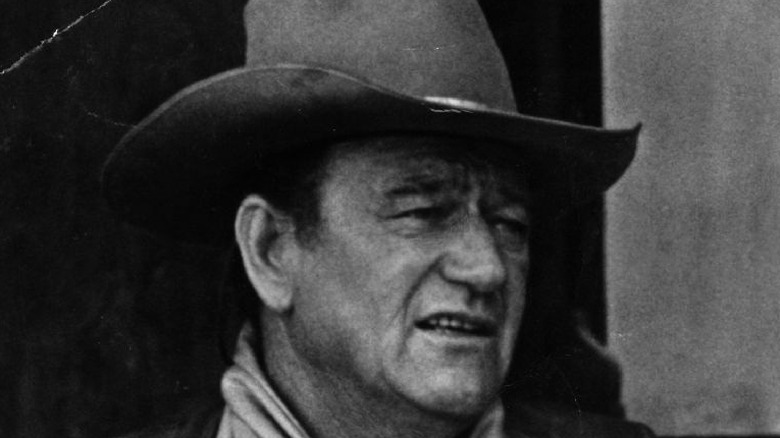 john wayne on a movie set