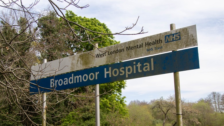 Sign for Broadmoor mental institution