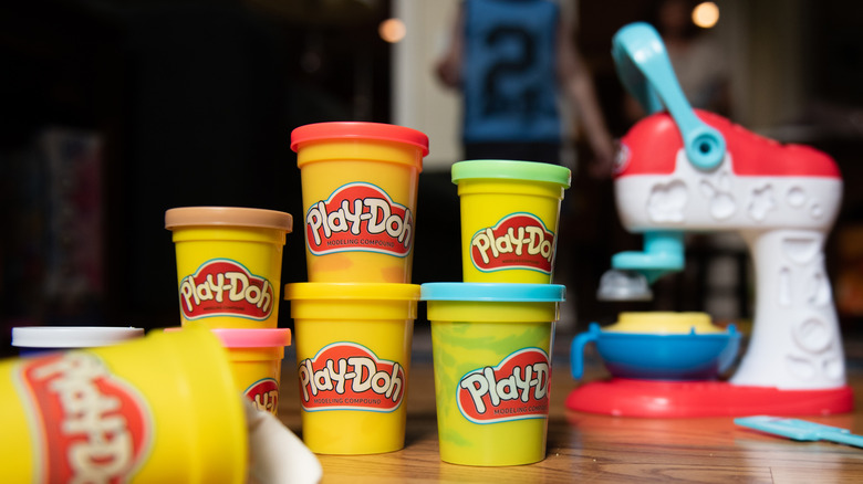 Cans of Play-Doh 