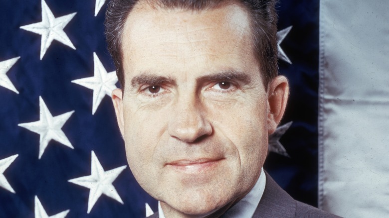 Richard Nixon with his daughters 