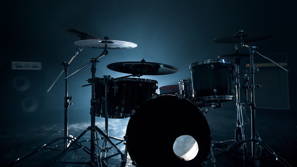 drum set in studio