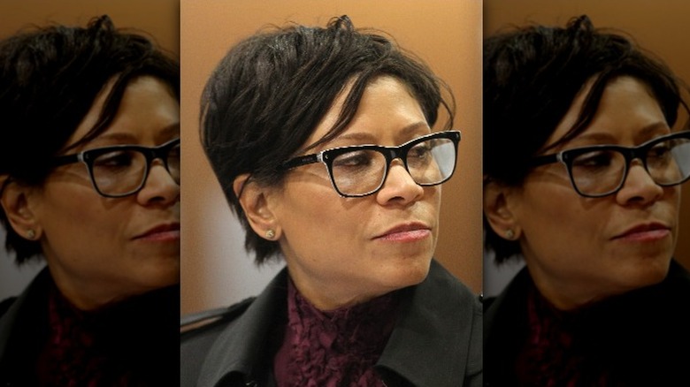 Shawn Holley looking to side glasses