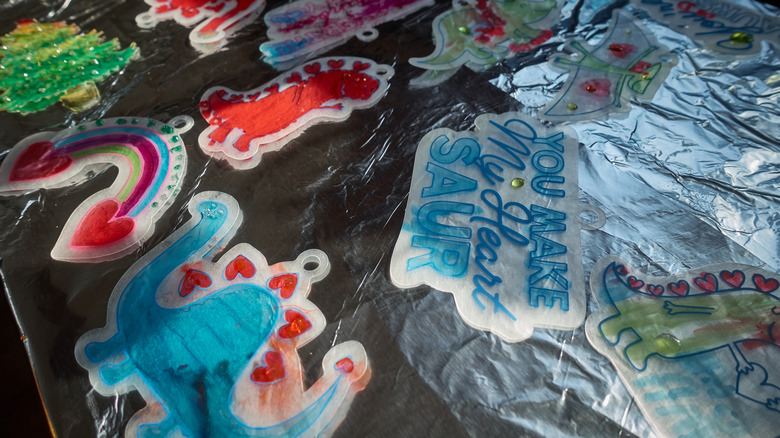 Shrinky Dinks on foil