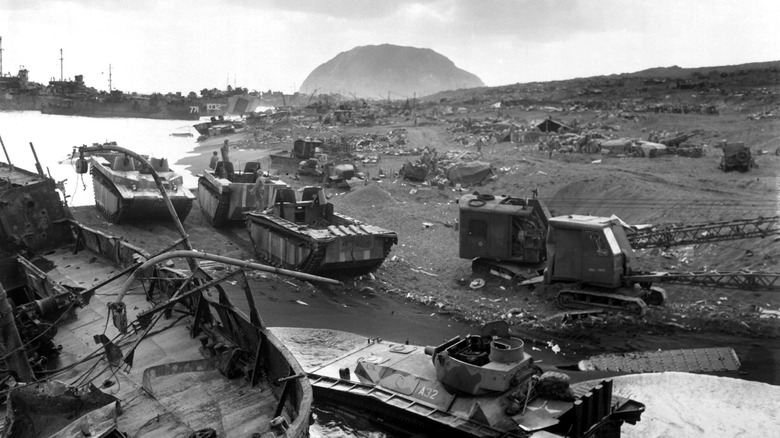 Trashed Iwo Jima beachhead