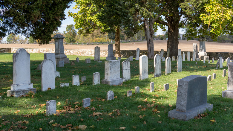 Headstones Antietam Battlefield cemetery