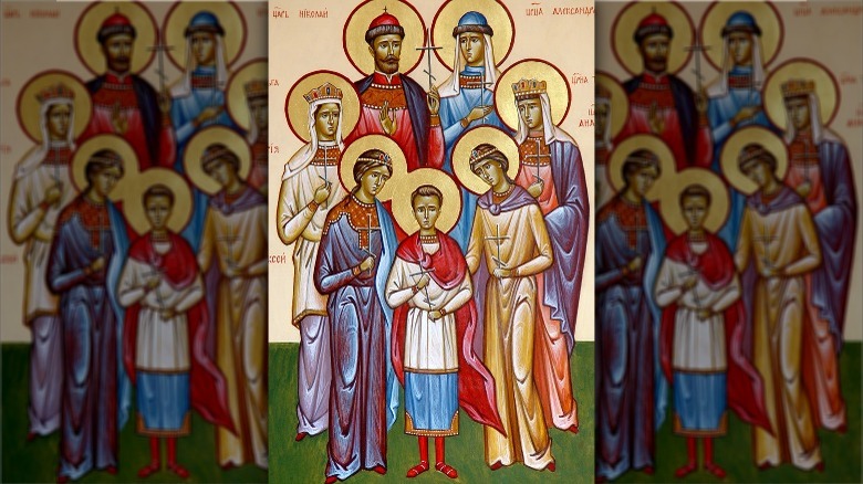 Romanovs stained glass saints