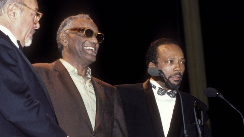 Ray Charles and Quincy Jones onstage