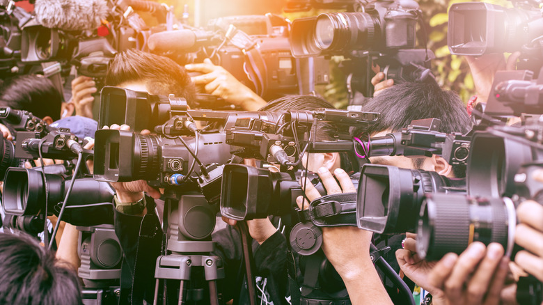 Crowd of photojournalists