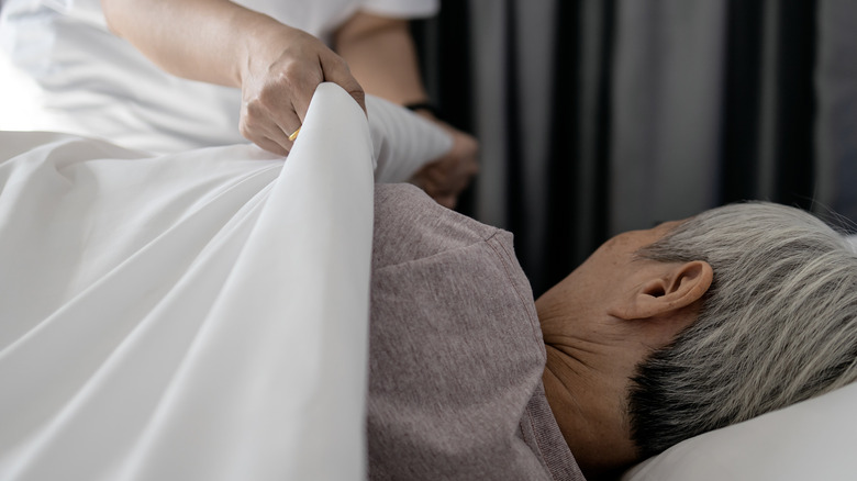Elderly woman sleeping