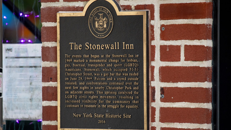 Stonewall Inn commemorative plaque