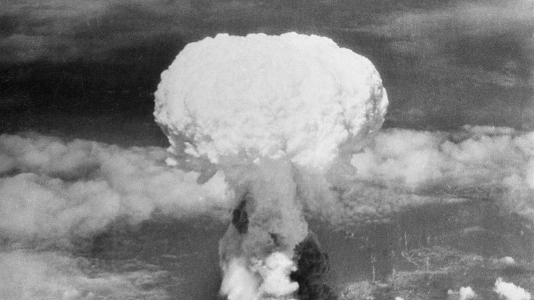 Mushroom cloud from the atomic bomb that landed on Hiroshima