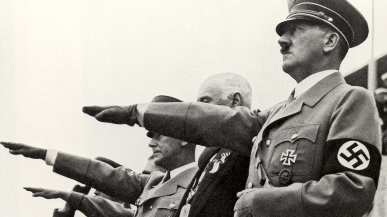 Adolf Hitler giving Nazi salute