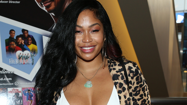 Tae Heckard wearing leopard print