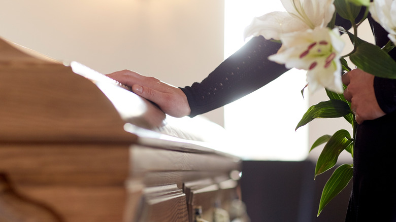 funeral coffin flowers